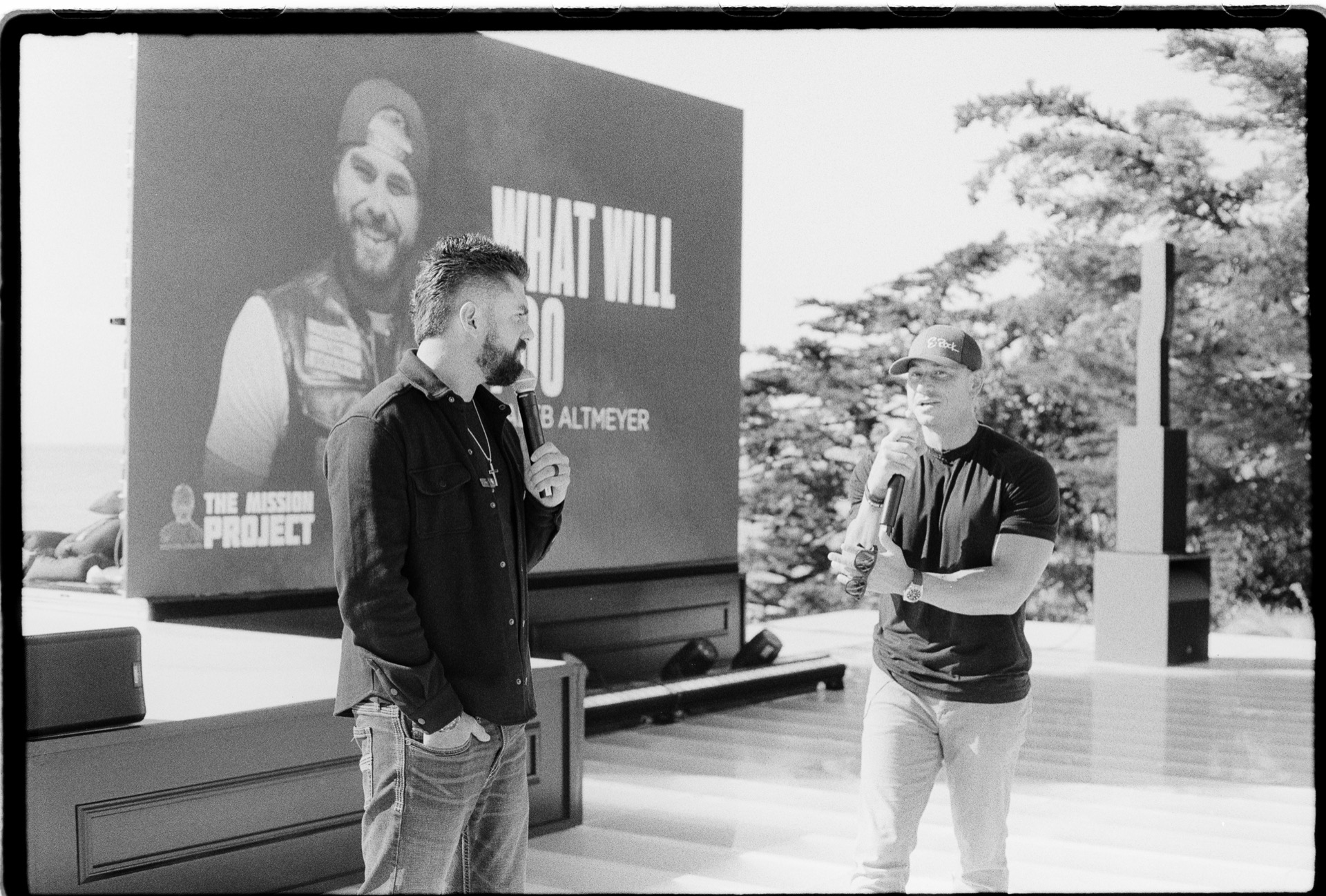 Caleb Altmeyer on stage at The Mission Project